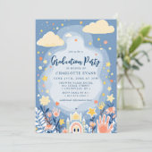 Invitation Clouds Stars Castle Kindergarten Graduation Photo (Debout devant)