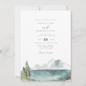 Invitation Clover - Aquarelle Bohemian Mountain Lake (Devant)