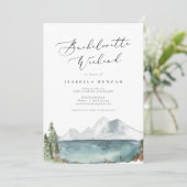 Invitation Clover - Bohemian Watercolor Mountain Lake (Debout devant)