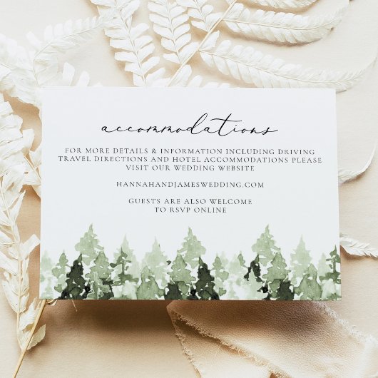 Invitation CLOVER Earthy Green Pine Tree Détails sur le Maria