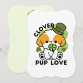 Invitation Clover Pup Love – Design de chien pour la Saint-Pa (Devant / Derrière)