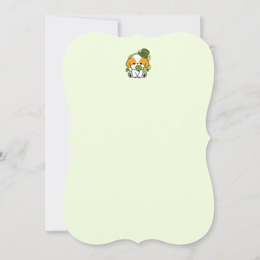 Invitation Clover Pup Love - St. Patrick's Day Chien Design (Dos)