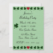 Invitation Clover shamrock et quatre feuilles (Dos)