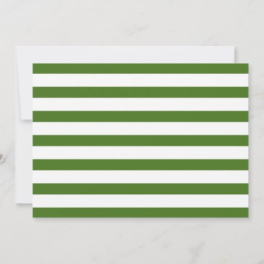 Invitation Clover vert, fête de fiançailles mariages rayées (Dos)