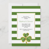 Invitation Clover & vert, rayures mariage dîner de répétition (Devant)