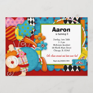 Invitation Clown anniversaire