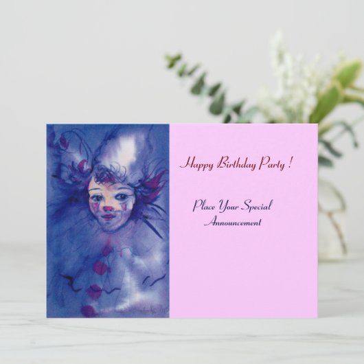 INVITATION CLOWN DANS PURPLE (Debout devant)