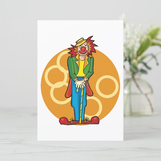 Invitation Clown de dessin Whimsical aux couleurs vives