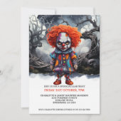Invitation Clown d'Halloween à Woods (Devant)