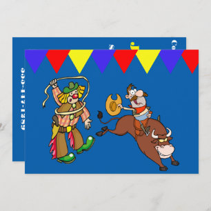 Invitation Clown du Western Party Bull Rider
