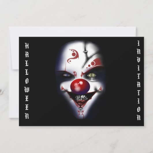 Invitation clown effrayant d'invitation de Halloween (Devant)