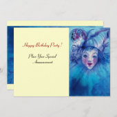 INVITATION CLOWN EN BLEU (Devant / Derrière)