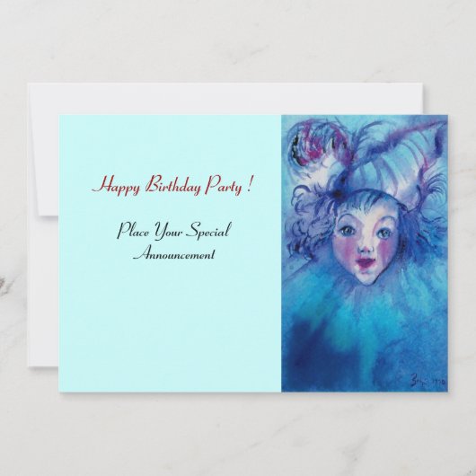 INVITATION CLOWN EN BLEU (Devant)