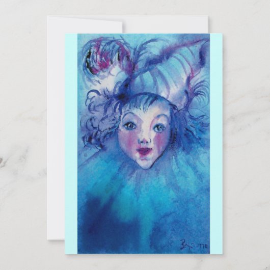 INVITATION CLOWN EN BLEU (Dos)