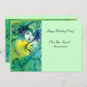 INVITATION CLOWN EN VERT (Devant / Derrière)