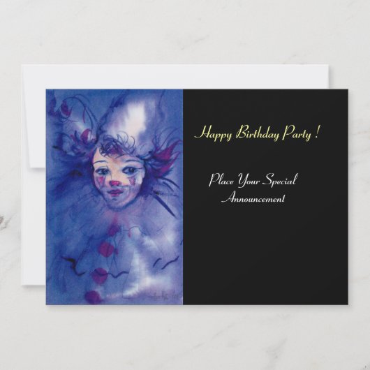 INVITATION CLOWN EN VIOLET (Devant)