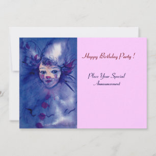 INVITATION CLOWN EN VIOLET