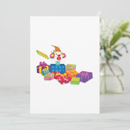 Invitation Clown In A Box (Debout devant)