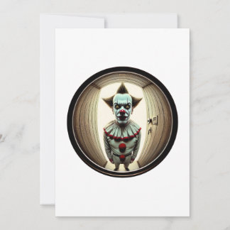 Invitation Clown intense qui s'avance à travers la porte | Fi