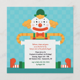 Invitation Clown Joyeux