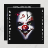 Invitation clown mauvais effrayant d'invitation de Halloween (Devant / Derrière)