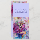 Invitation CLOWN MUSICAL, rose bleu (Devant / Derrière)