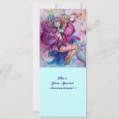 Invitation CLOWN MUSICAL, rose bleu (Dos)