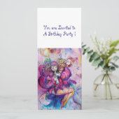 Invitation CLOWN MUSICAL, rose bleu blanc (Debout devant)