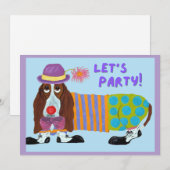 Invitation clownesque pour l'anniversaire de Basse (Devant / Derrière)