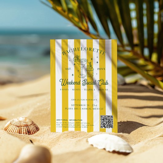 Invitation Club Cocktail d'été | Fin de semaine de bacheloret