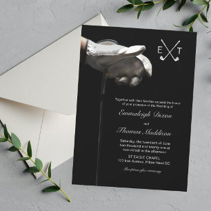 Invitation Club de golf Elegant Sport Mariage Monogramme