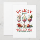Invitation Club de l'amateur de vin de Noël (Devant / Derrière)