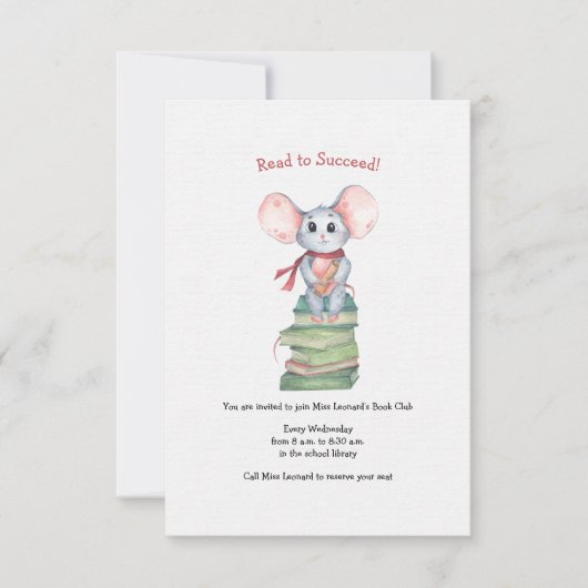 Invitation Club de lecture Book Mouse (Devant)
