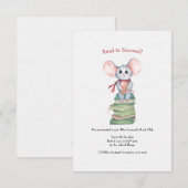 Invitation Club de lecture Book Mouse (Devant / Derrière)