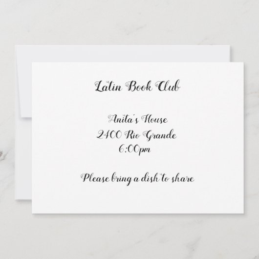 Invitation Club de lecture Como Agua Para Chocolate (Dos)