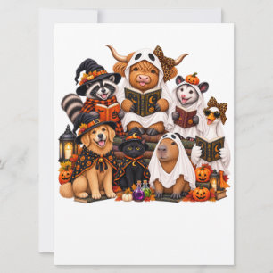 Invitation Club de lecture de livre d'animaux d'Halloween mig