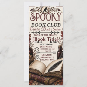 Invitation Club de lecture gothique vintage et effrayant pour