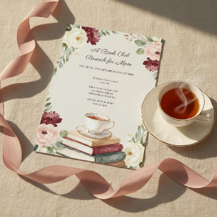 Invitation Club de lecture Livres et thèe douillets Brunch de