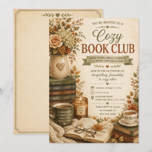 Invitation Club de lecture Rustique Vintage automne