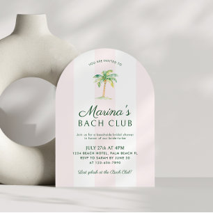 Invitation Club de plage Bach à rayures roses Arche de Baby S