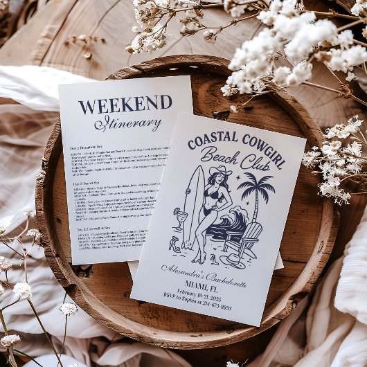 Invitation Club de plage Coastal Cowgirl Bachelorette