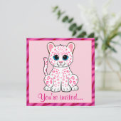 Invitation Club léopard en rose (Debout devant)