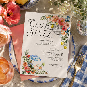 Invitation Club Sixty Jardin Côté Mer 60e Anniversaire