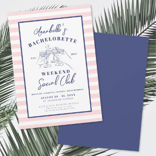 Invitation Club Social Rose Soirée de Bachelorette