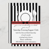 Invitation Club souper Cravate noire (Devant / Derrière)