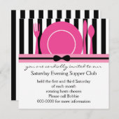 Invitation Club souper Cravate noire (Devant / Derrière)