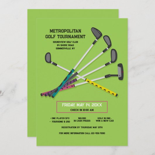 Invitation Clubs de Golf (Devant / Derrière)