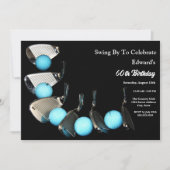 Invitation Clubs De Golf Et Ballons Anniversaire Abstrait (Devant)