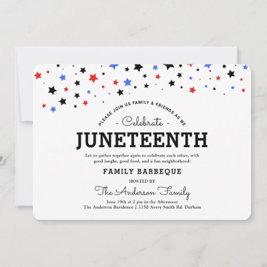 Invitation Cluster d'étoiles | JunetDix Fête BRB In (Devant)