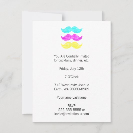 Invitation CMY Mustaches (style presse-lettres) (Devant)